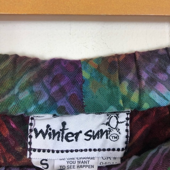 Winter Sun Colourful Bohemian Pants Sz S - Picture 9 of 11